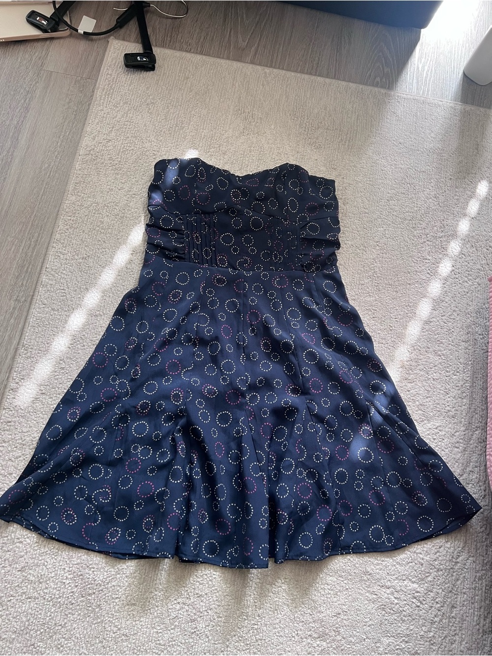 American Eagle Navy Strapless Dress